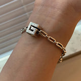 Square Purple Zircon Bracelet for Women - Summer Jewelry