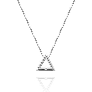 925 Silver Triangle Necklace Pendant Wedding Christmas
