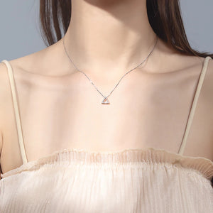 925 Silver Triangle Necklace Pendant Wedding Christmas