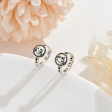 925 Silver Smiling Face Drop Earrings for Women