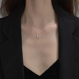 925 Silver Sterling Butterfly Necklace For Women Clavicle Chain