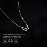 925 Silver Sterling Butterfly Necklace For Women Clavicle Chain