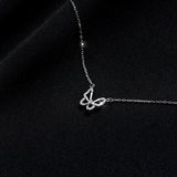925 Silver Sterling Butterfly Necklace For Women Clavicle Chain