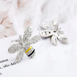 925 Silver Bee Zircon Earrings Lady Jewelry