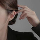 925 Sterling Silver Ear Cuff Clip-On Earrings for Women - Star Design
