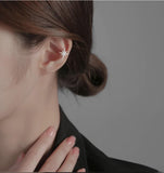 925 Sterling Silver Ear Cuff Clip-On Earrings for Women - Star Design