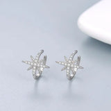 925 Sterling Silver Ear Cuff Clip-On Earrings for Women - Star Design