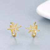 925 Sterling Silver Ear Cuff Clip-On Earrings for Women - Star Design