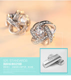 925 Silver Clover Stud Earrings Women's Style Girl Gift