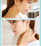 925 Silver Clover Stud Earrings Women's Style Girl Gift