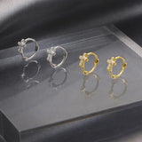 925 Silver CZ Cross Hoop Earrings Women Huggies