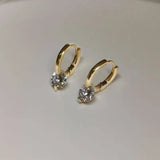 925 Silver CZ Round Pendant Hoop Earrings for Women