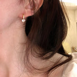 925 Silver CZ Round Pendant Hoop Earrings for Women