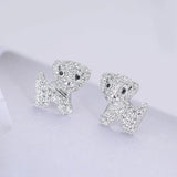 925 Sterling Silver Puppy Stud Earrings For Women