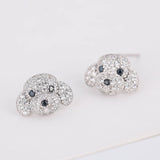 925 Silver Puppy Stud Earrings Women Lady Jewelry