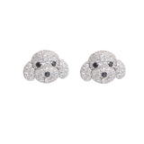 925 Silver Puppy Stud Earrings Women Lady Jewelry