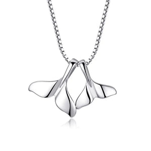 925 Silver Double Tail Necklace Pendant for Women Lady Gift
