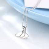 925 Silver Double Tail Necklace Pendant for Women Lady Gift