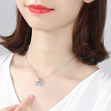 925 Silver Double Tail Necklace Pendant for Women Lady Gift