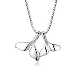 925 Silver Double Tail Necklace Pendant for Women Lady Gift