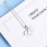 925 Silver Double Tail Necklace Pendant for Women Lady Gift
