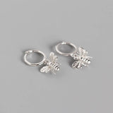 925 Silver Bee Stud Earrings Sexy Jewelry Gift