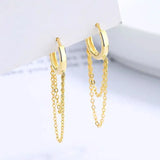 925 Silver Double Stranded Earrings for Women
