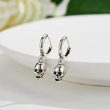 925 Silver Skull Drop Earrings Sexy Jewelry For Women