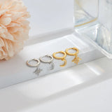 925 Silver Earrings Zircon Star Moon Drop Earrings For Women Gift Jewelry