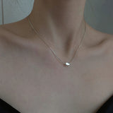 925 Silver Geometric Square Necklace for Women Adjustable Chain