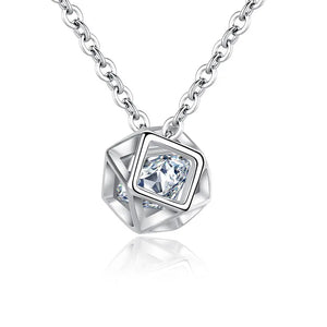 925 Sterling Silver Geometry Pendant Necklace for Women