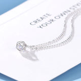 925 Sterling Silver Geometry Pendant Necklace for Women