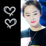 925 Silver Heart zircon Earrings Women Lady Jewelry
