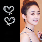 925 Silver Heart zircon Earrings Women Lady Jewelry
