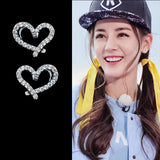 925 Silver Heart zircon Earrings Women Lady Jewelry