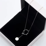 925 Silver Circle Strip Necklace Choker