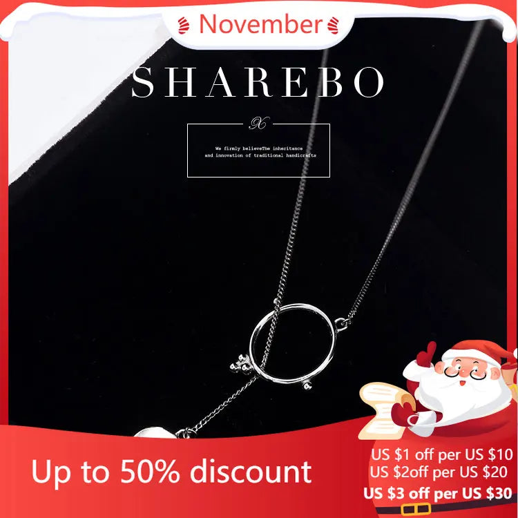 925 Silver Circle Strip Necklace Choker