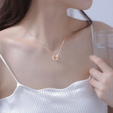 925 Silver Geometric CZ Necklace Clavicle Chain