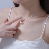 925 Silver Geometric CZ Necklace Clavicle Chain
