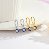 925 Silver CZ Eyes Hoop Earrings For Women Party