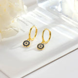 925 Silver CZ Eyes Hoop Earrings For Women Party