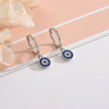 925 Silver CZ Eyes Hoop Earrings For Women Party