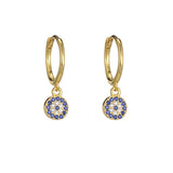 925 Silver CZ Eyes Hoop Earrings For Women Party
