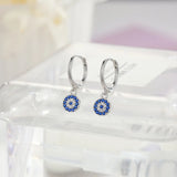 925 Silver CZ Eyes Hoop Earrings For Women Party