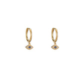 925 Silver Micro CZ Eyes Hoop Earrings Ear Jewelry Women Party