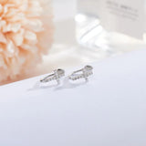 925 Silver Cross Earrings for Women Earclip Jewelry