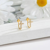 925 Silver Cross Earrings for Women Earclip Jewelry