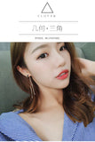 925 Silver Triangle Stud Earrings Women Girls Party Gift Female Jewelry