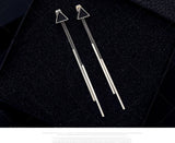 925 Silver Triangle Stud Earrings Women Girls Party Gift Female Jewelry