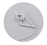 925 Silver Triangular square Pendant Necklace for Women